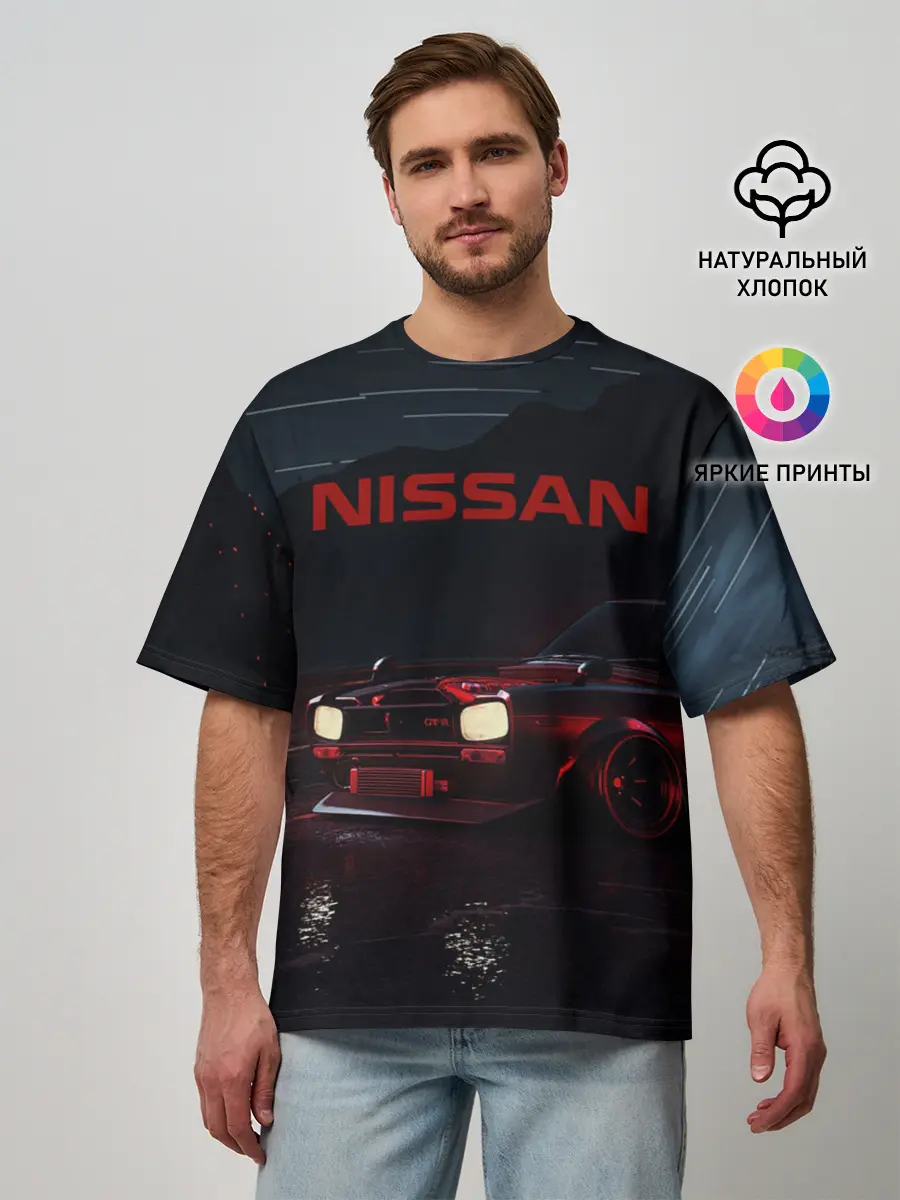 Мужская футболка оверсайз / NISSAN | НИССАН