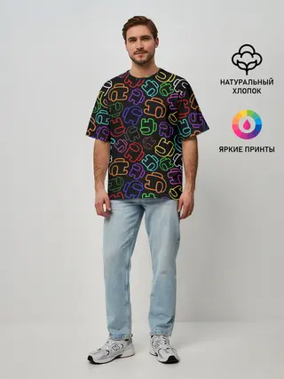 Мужская футболка оверсайз / AMONG US NEON