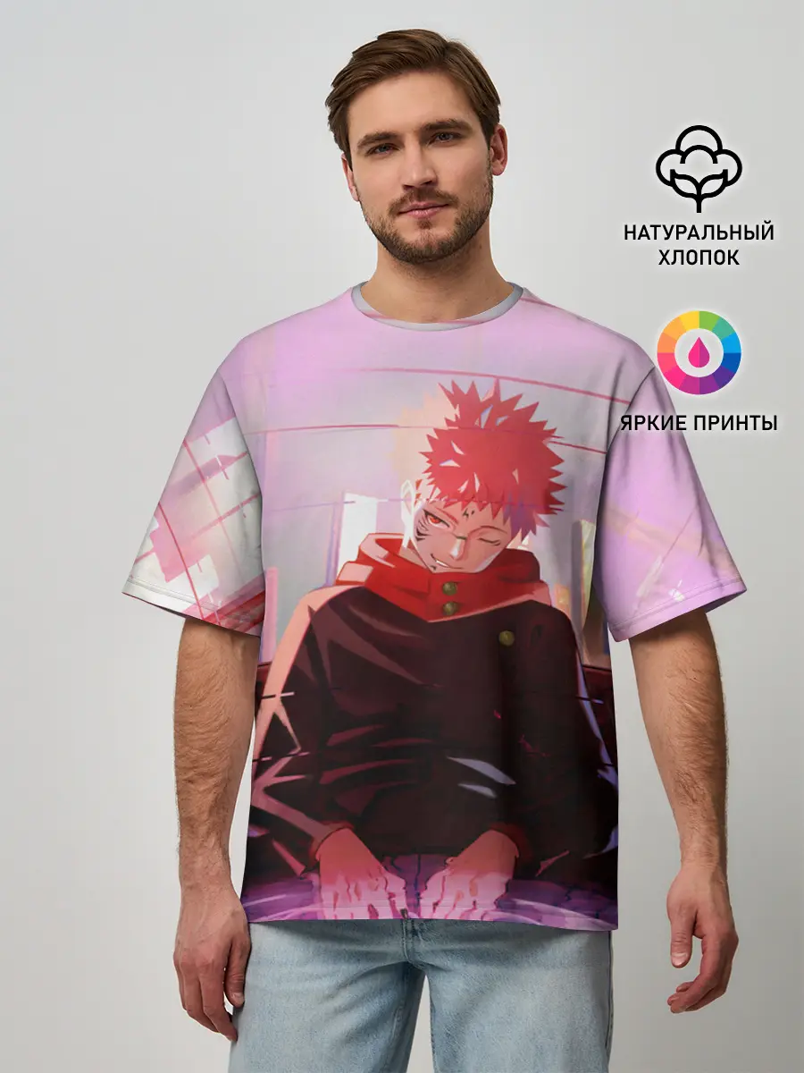 Мужская футболка оверсайз / JUJUTSU KAISEN | МАГИЧЕСКАЯ БИ