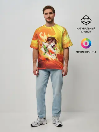 Мужская футболка оверсайз / Шаман Кинг | Хао | Зик