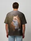 Мужская футболка оверсайз / Лиса-охотница