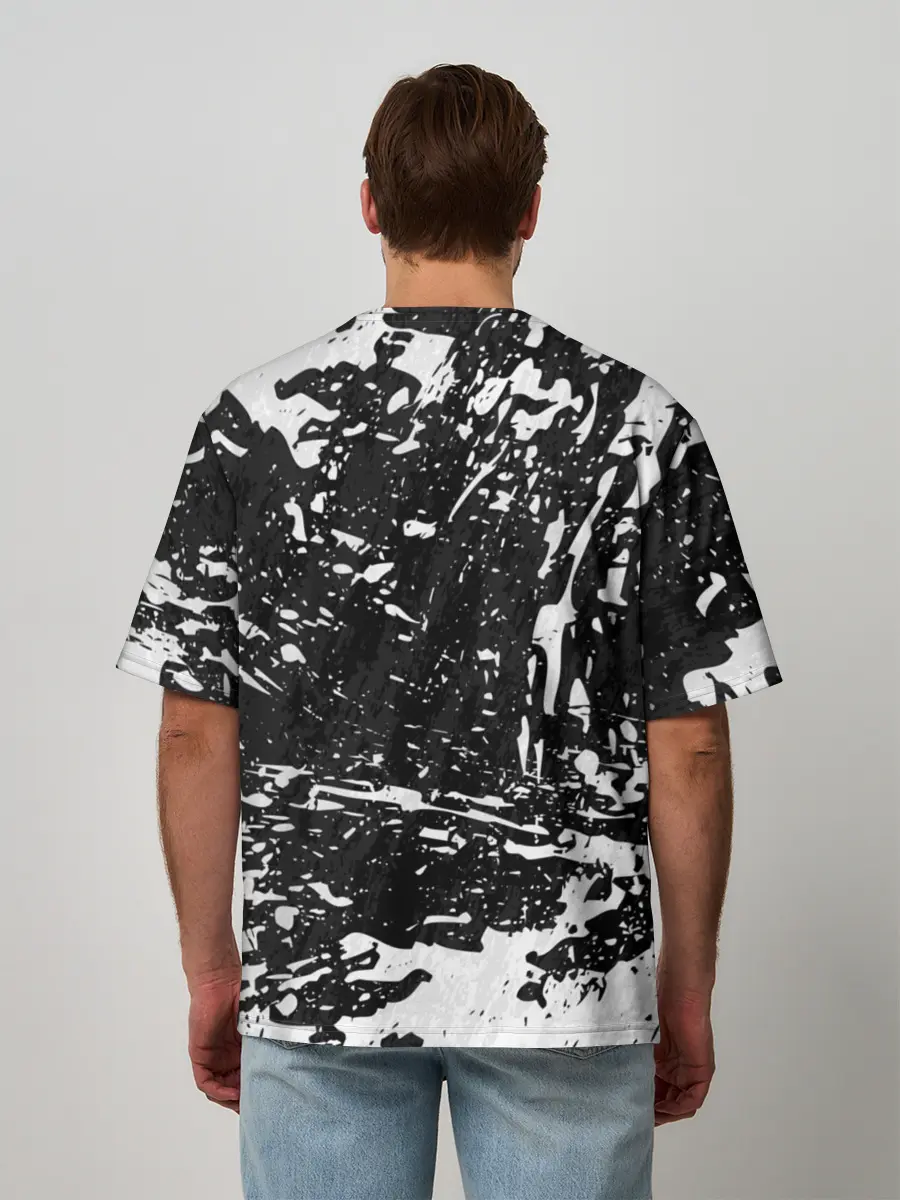 Мужская футболка оверсайз / BERSERK лого чб