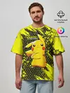 Мужская футболка оверсайз / Pikachu Pika Pika