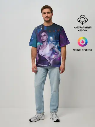 Мужская футболка оверсайз / Cyberpunk 2077