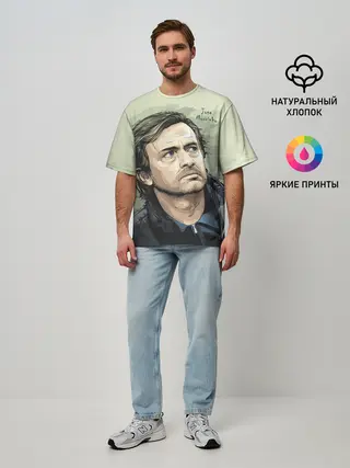 Мужская футболка оверсайз / Размышления о футболе Моуринью