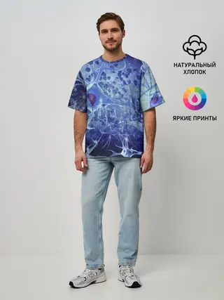 Мужская футболка оверсайз / ВИРУС