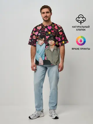 Мужская футболка оверсайз / BTS: пейринг ВиГуки