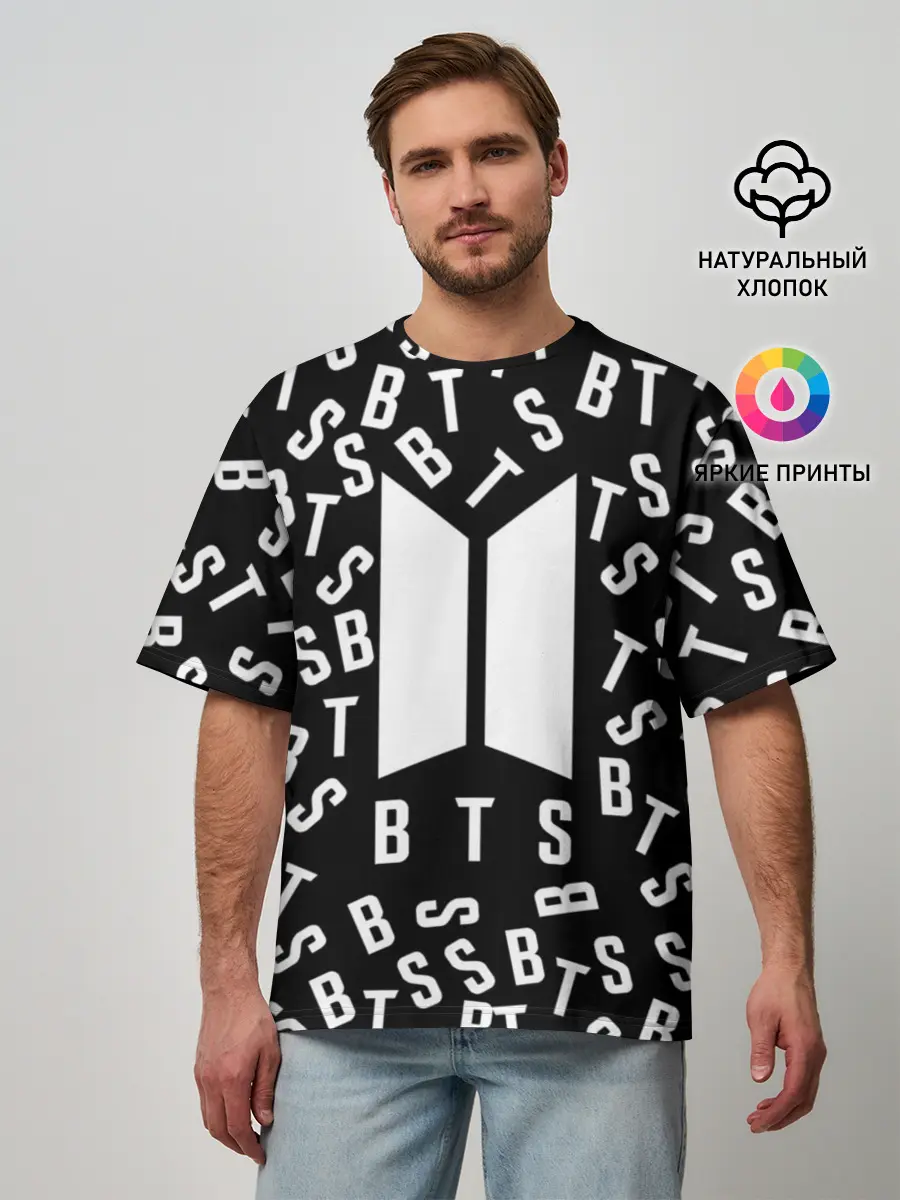 Мужская футболка оверсайз / BTS