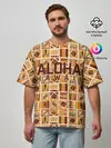 Мужская футболка оверсайз / АЛОХА ГАВАЙИ, ALOHA, SUMMER