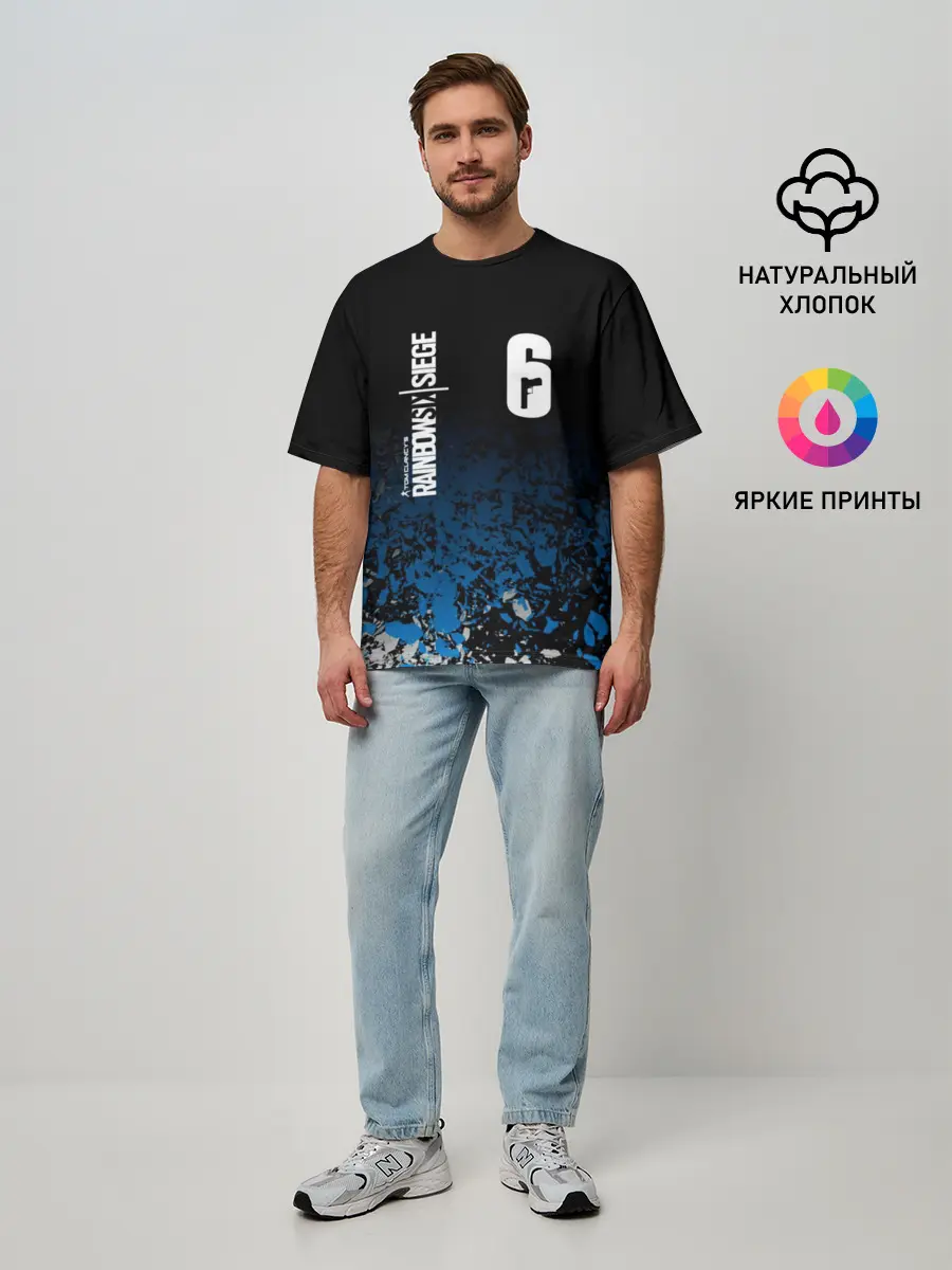 Мужская футболка оверсайз / RAINBOW SIX SIEGE