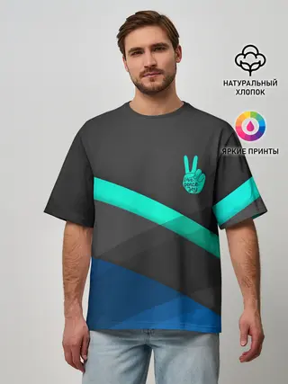 Мужская футболка оверсайз / PEACE | ПИС | МИР