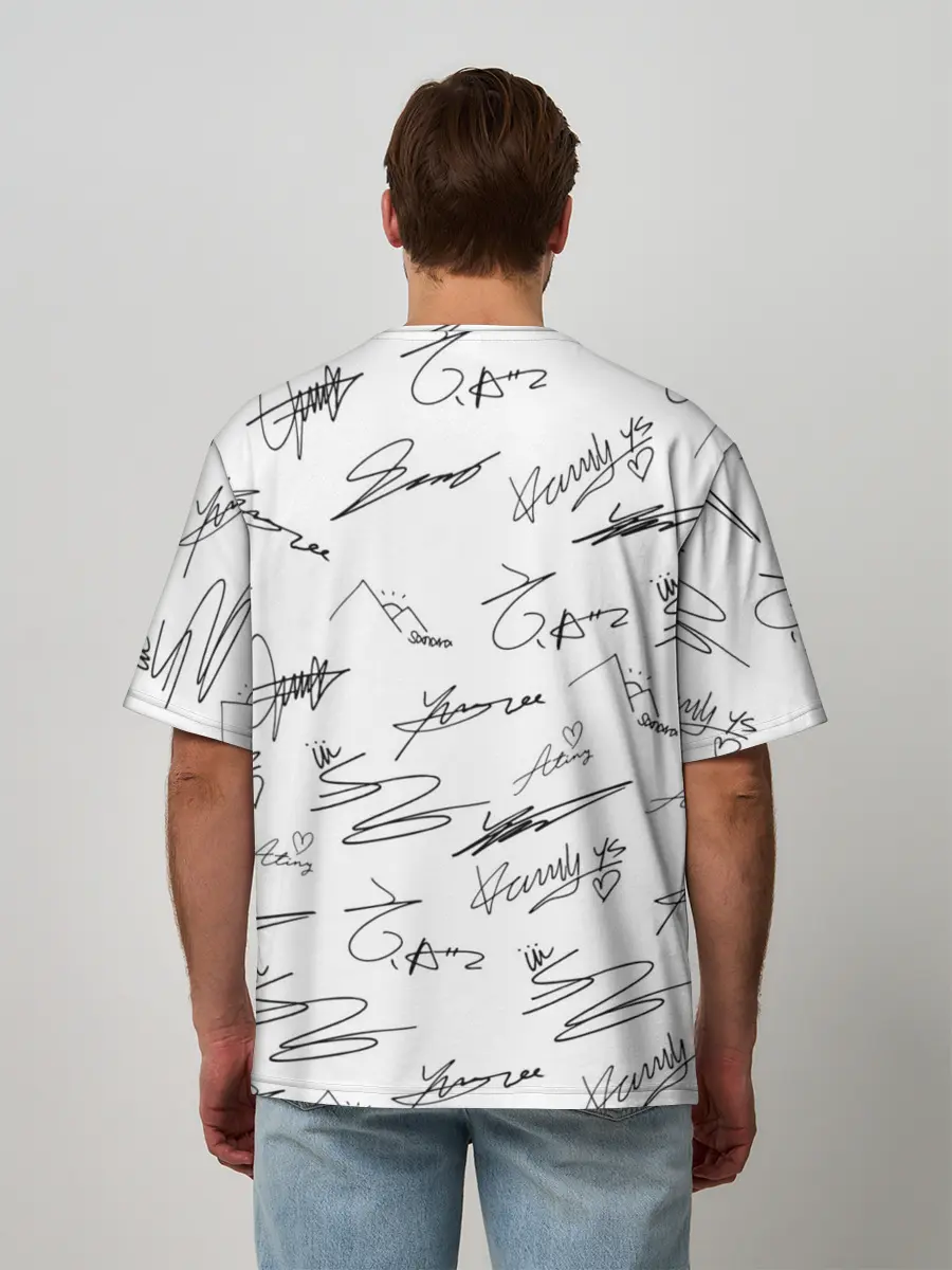 Мужская футболка оверсайз / ATEEZ АВТОГРАФЫ