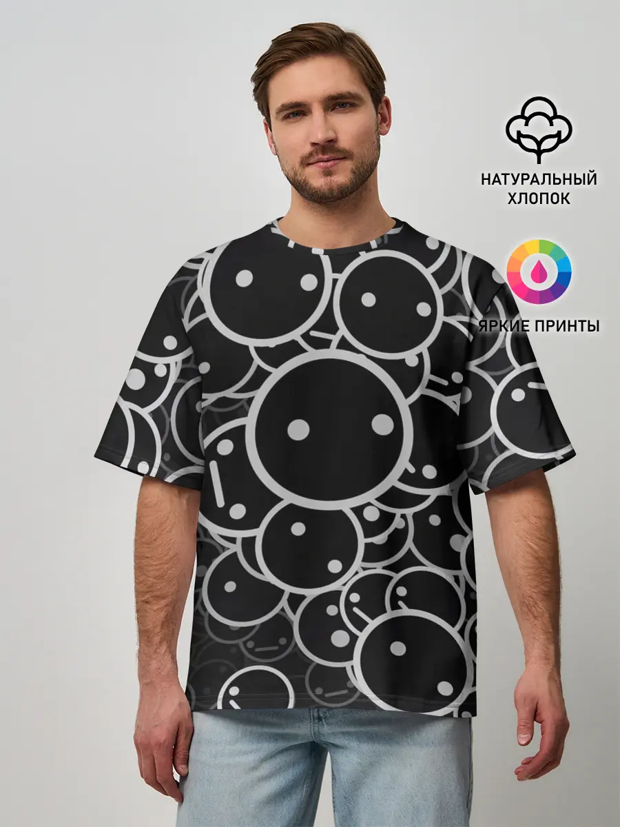 Мужская футболка оверсайз / Smile Texture