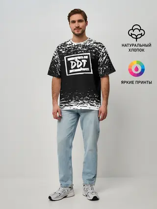 Мужская футболка оверсайз / ДДТ ЛОГО | DDT LOGO