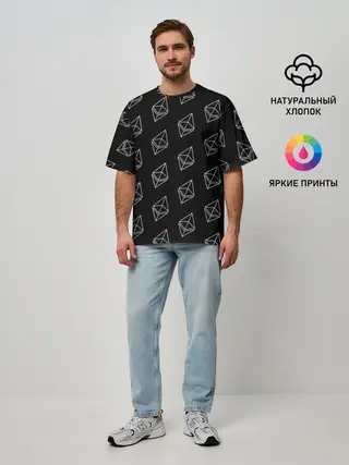 Мужская футболка оверсайз / ETHEREUM / ЭФИРИУМ / УЗОР