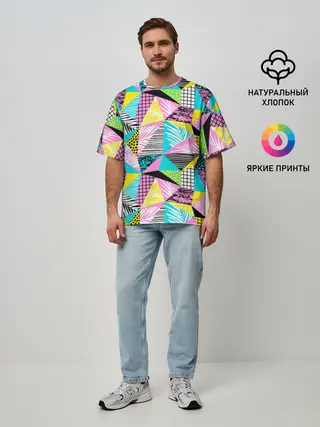 Мужская футболка оверсайз / Ретро арт