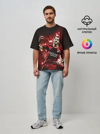 Мужская футболка оверсайз / Генрих Мхитарян Футбол