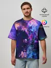 Мужская футболка оверсайз / НЕОНОВЫЕ КОСМОС / NEON SPACE