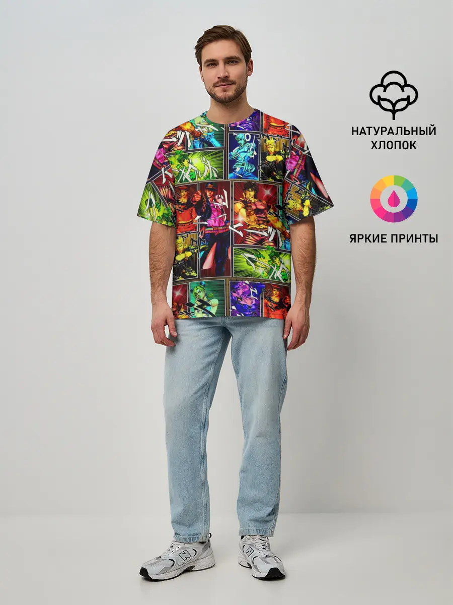 Мужская футболка оверсайз / Джоджо пендлетон хамон паттерн