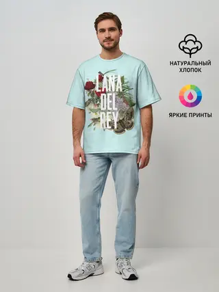 Мужская футболка оверсайз / Цветочная Лана