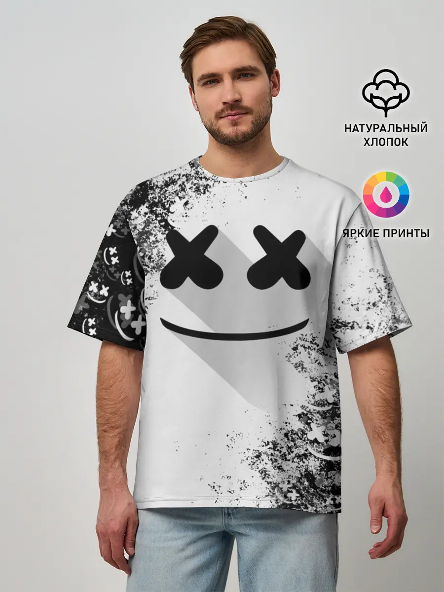 Мужская футболка оверсайз / Marshmello