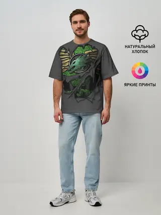Мужская футболка оверсайз / Доспехи Саламандр