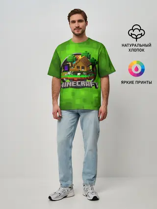 Мужская футболка оверсайз / Minecraft