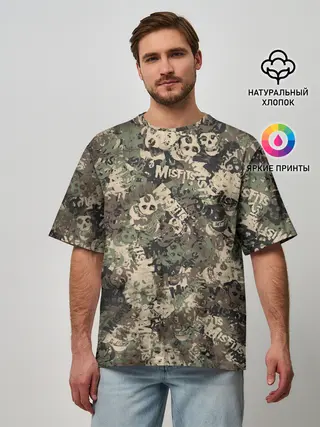 Мужская футболка оверсайз / Misfits камуфляж