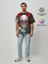 Мужская футболка оверсайз / Skull and Roses