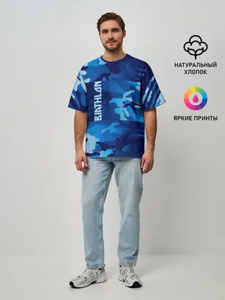 Мужская футболка оверсайз / BIATHLON