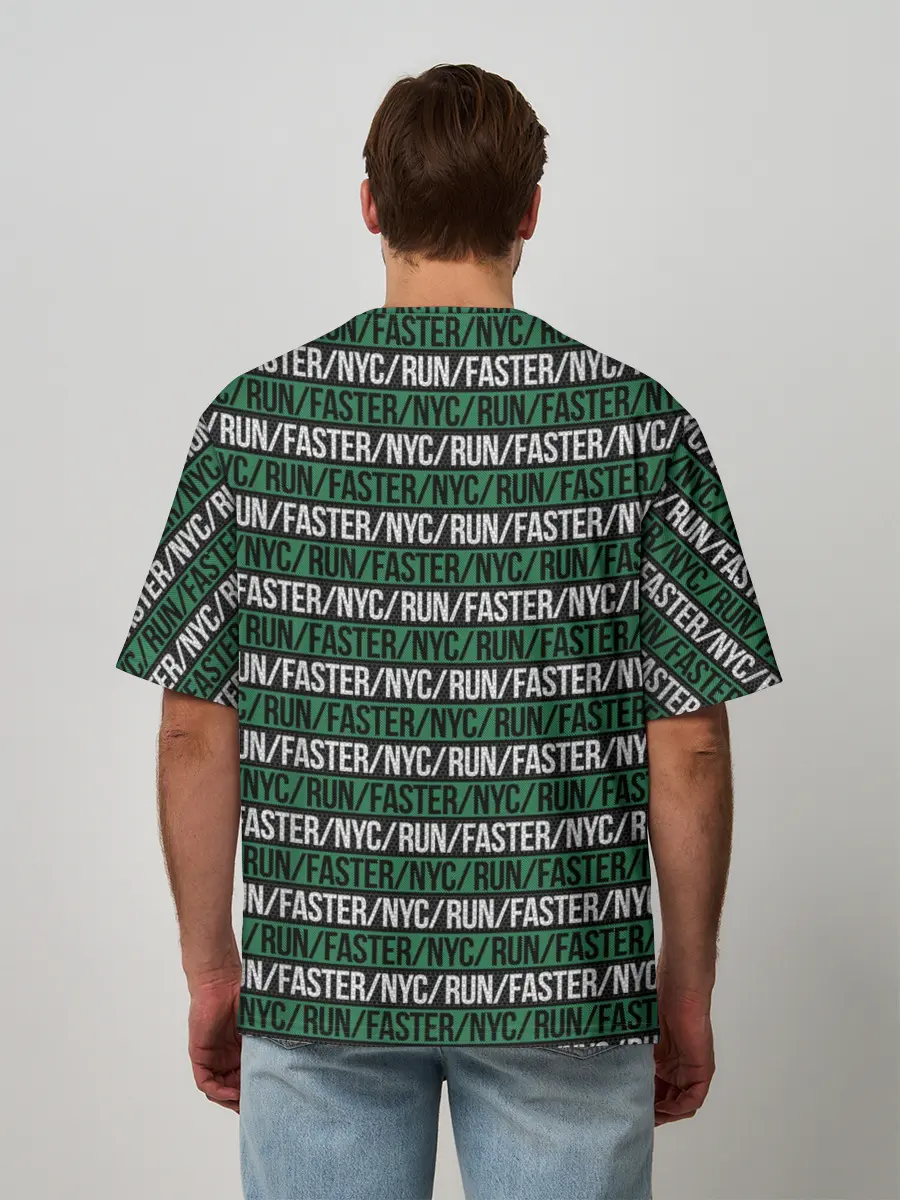 Мужская футболка оверсайз / RUN/FASTER