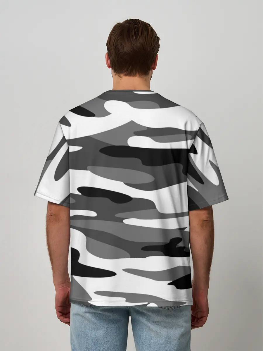 Мужская футболка оверсайз / Камуфляж Sabaton без лого