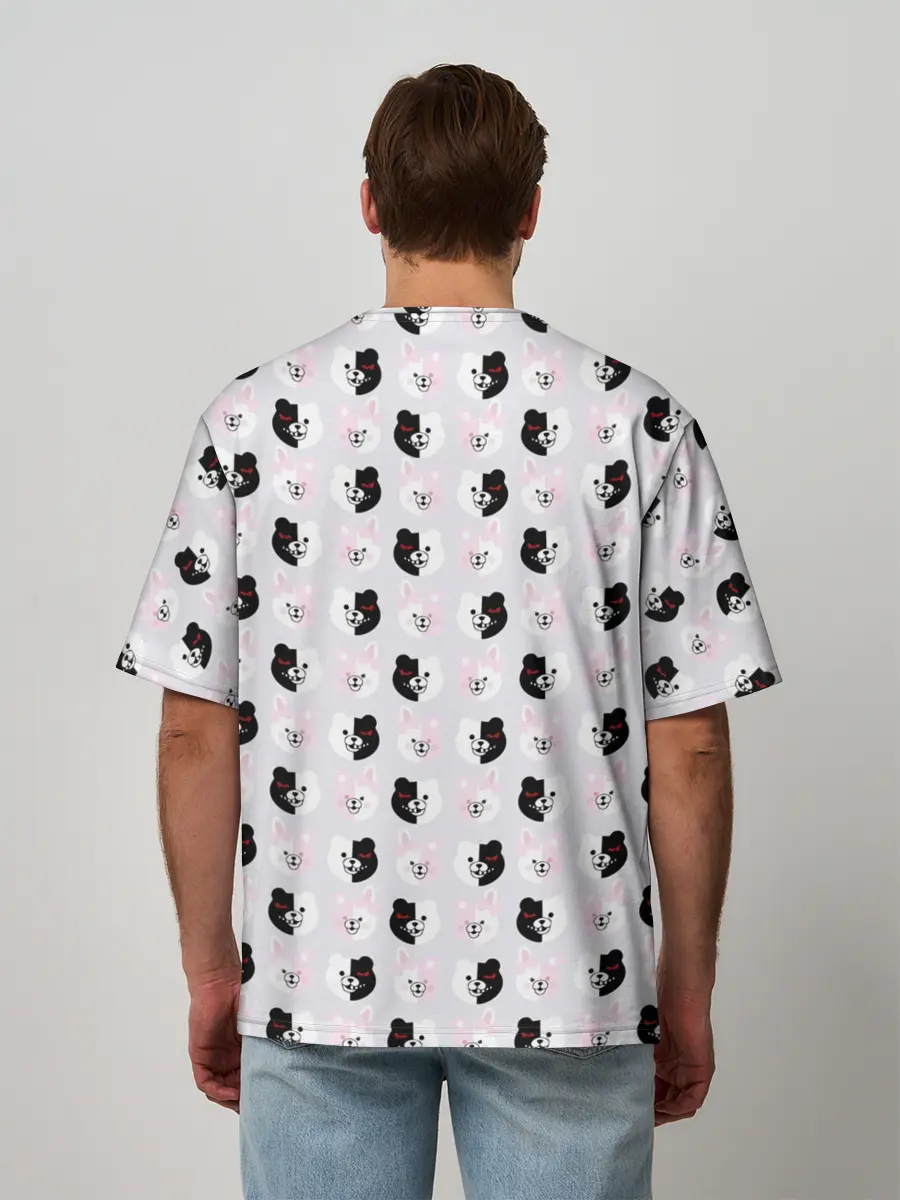 Мужская футболка оверсайз / Паттерн из монокум