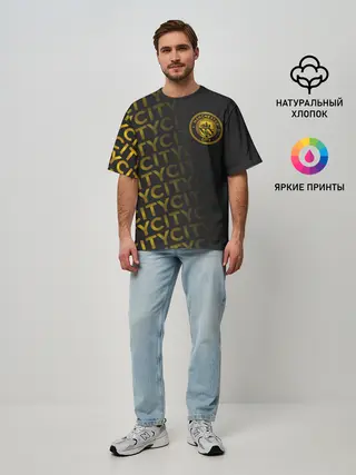 Мужская футболка оверсайз / МАНЧЕСТЕР СИТИ / ЗОЛОТО / GOLD