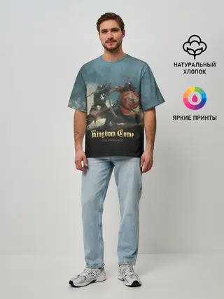 Мужская футболка оверсайз / Kingdom fight