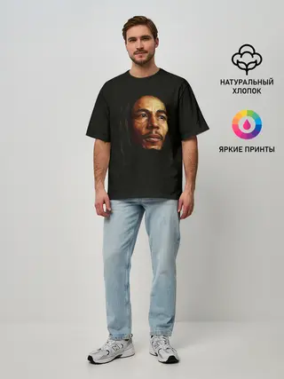 Мужская футболка оверсайз / Bob Marley Art