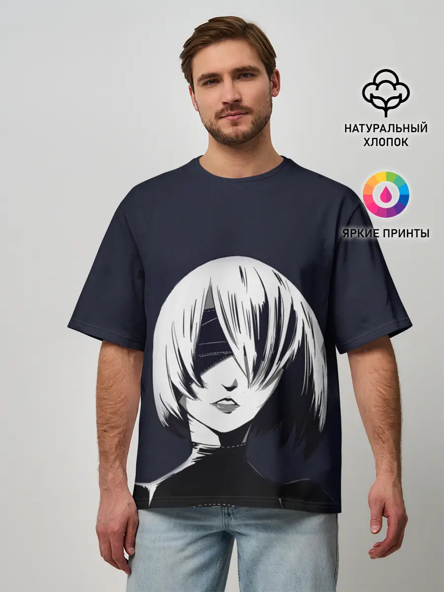 Мужская футболка оверсайз / Nier Automata | 2B