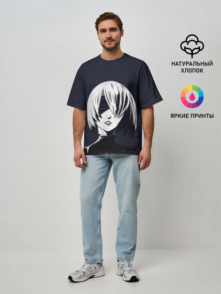 Мужская футболка оверсайз / Nier Automata | 2B