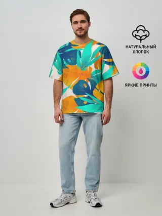 Мужская футболка оверсайз / Тропики