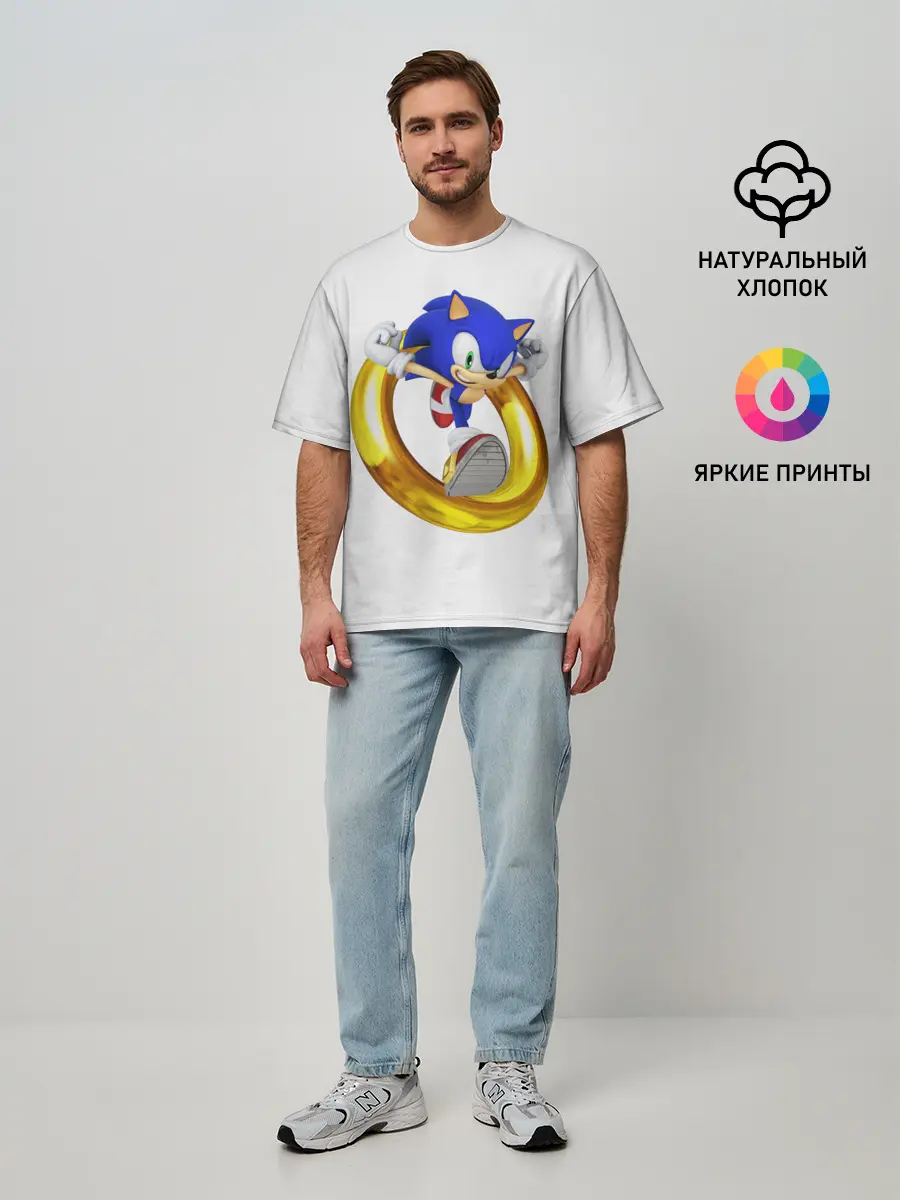 Мужская футболка оверсайз / Sonic