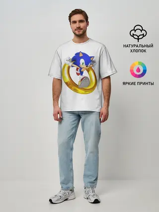 Мужская футболка оверсайз / Sonic
