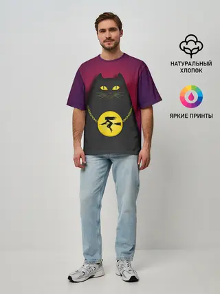 Мужская футболка оверсайз / Кот Бегемот