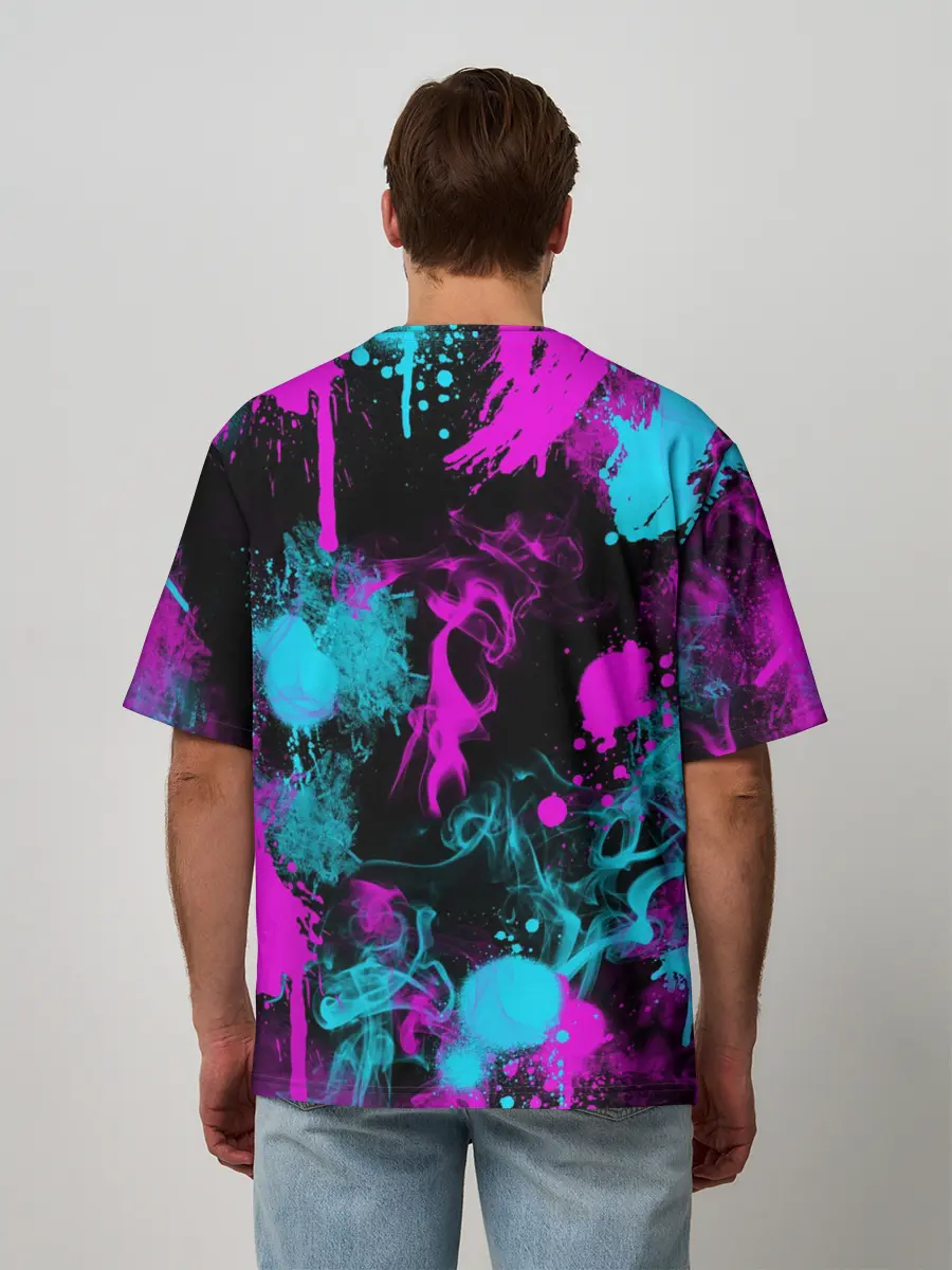 Мужская футболка оверсайз / FREE FIRE NEON