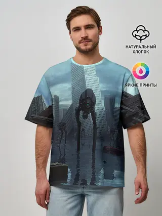 Мужская футболка оверсайз / Халф-лайф