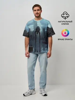 Мужская футболка оверсайз / Халф-лайф