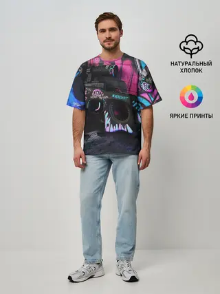 Мужская футболка оверсайз / CS GO:НЕОНУАР