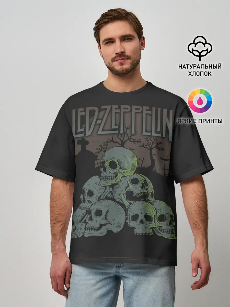 Мужская футболка оверсайз / Led Zeppelin