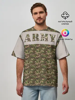 Мужская футболка оверсайз / Армия