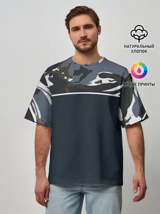 Мужская футболка оверсайз / Камуфляж 2.0