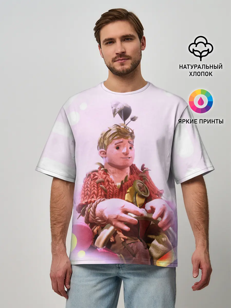 Мужская футболка оверсайз / It takes two | Коди